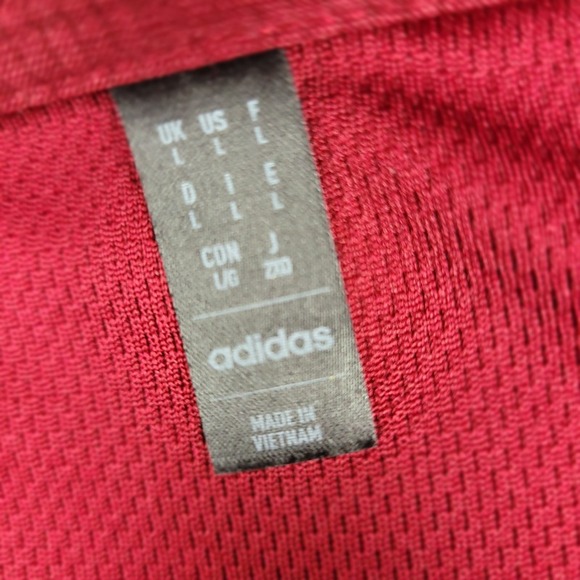 Adidas Men's Maroon Polo Shirt Activewear Size L Short Sleeve Solid Pattern - Picture 3 of 11